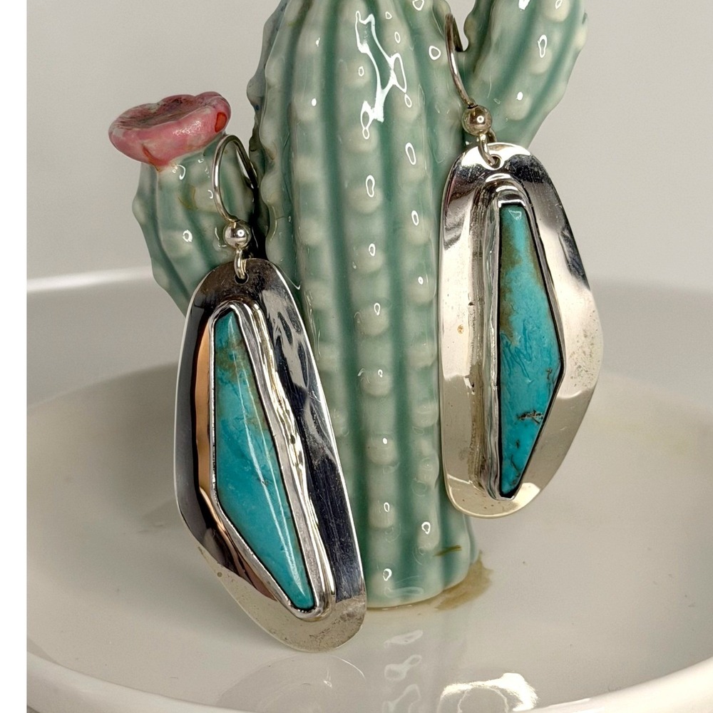 Mathews Sterling Silver Turquoise Drop Earrings